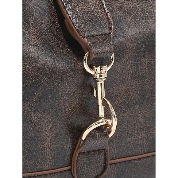 Women’s Coffee Retro Vintage Hobo Bag | Elegant Underarm Purse & Shoulder Bag - Picture 3 of 6